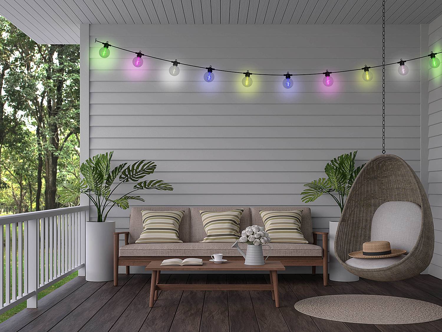 home24 Solar LED-lichtsnoer Cadena met 1000 RGB-lampjes, multicolor
