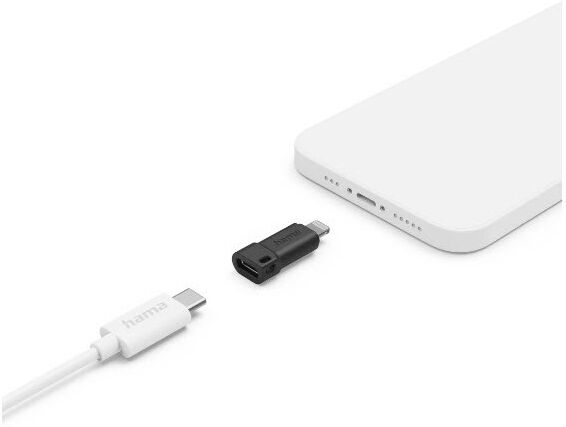 Hama USB-C Adapter to Apple Lightning Plug, MFI, black