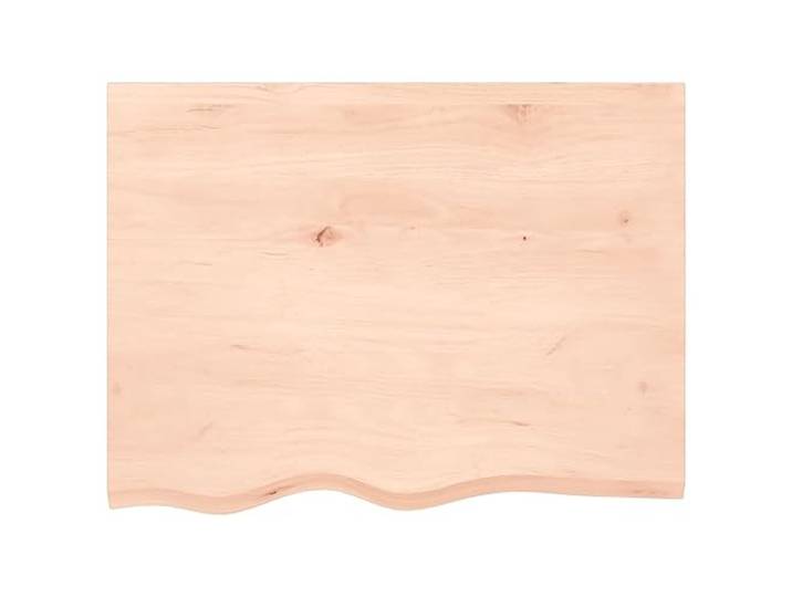 KTHLBRH Tischplatte Eiche massiv unbehandelt 80 x 60 x 2 cm Handgefertigter langer Seitenrand, maximale Traglast 38,4 kg, für den privaten und gewerblichen Gebrauch
