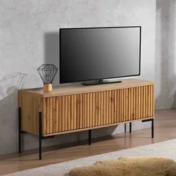 TV Board Lowboard mit Türen in Eichefarben