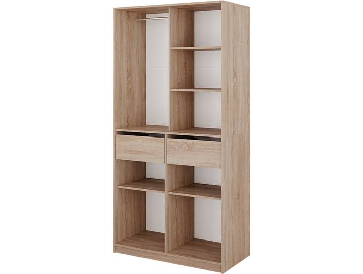 Armoire à vêtements Vicco Elmo Sonoma 100x200cm avec 2 tiroirs\, Model 50197