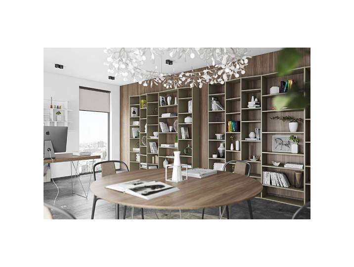 Regal III MDF Mitteldichte Holzfaserplatte , lackiert Grau/Sandgrau 216 x 224 x 34cm