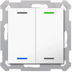 MDT RF-TAL55T202.01S KNX RF+ Taster Light 55 2-fach, Secure, RGBW, TS, Reinweiß glänzend, Neutral RFTAL55T20201S