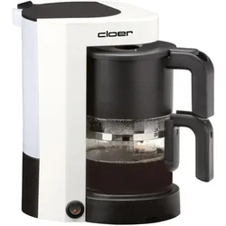Cloer 5981 Filterkaffee-Automat mit Warmhaltefunktion / 800 W / 5 Tassen / Filtergrösse 1x2, Filterkaffeemaschine, Schwarz, Weiss