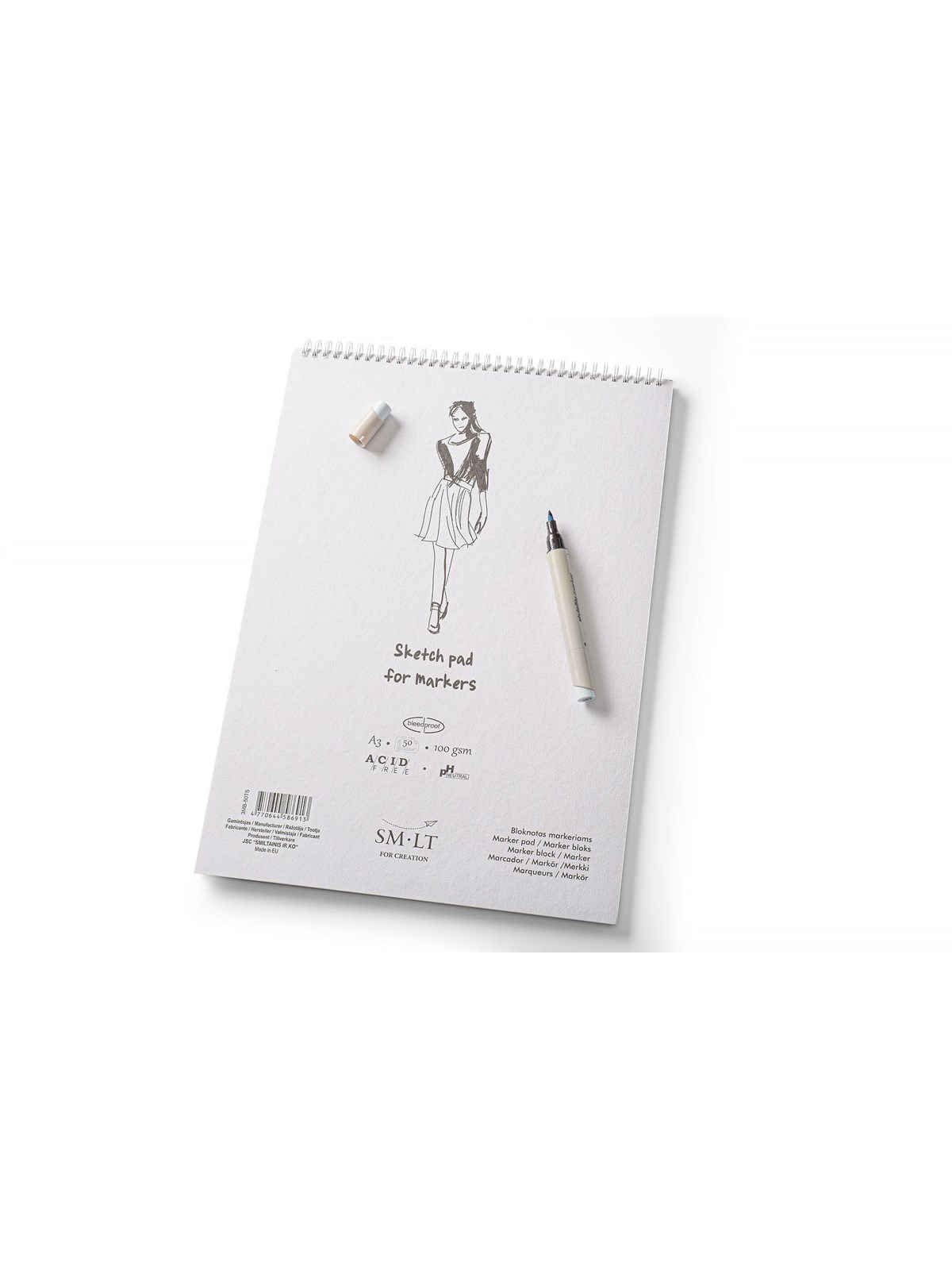 SMLT Drawing pad MARKER paper. A3. 100g.