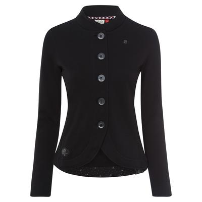 Sweatjacke RAGWEAR "AVALINA O" Gr. XXXL, schwarz, Sweatjacken, Damen, 3XL, Sweatware, Obermaterial: 70% Baumwolle, 30% Polyester, unifarben, Sweatjacke, aus bequem weicher Sweat-Qualität