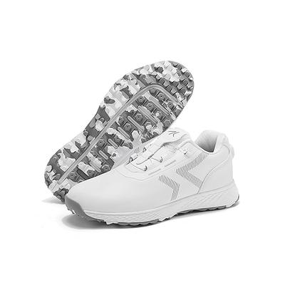 Weiße, spikelose Golfschuhe für Herren, atmungsaktive Komfortpassform, stabile Sohle mit guter Traktion, minimalistisches Design für Golf und Walking