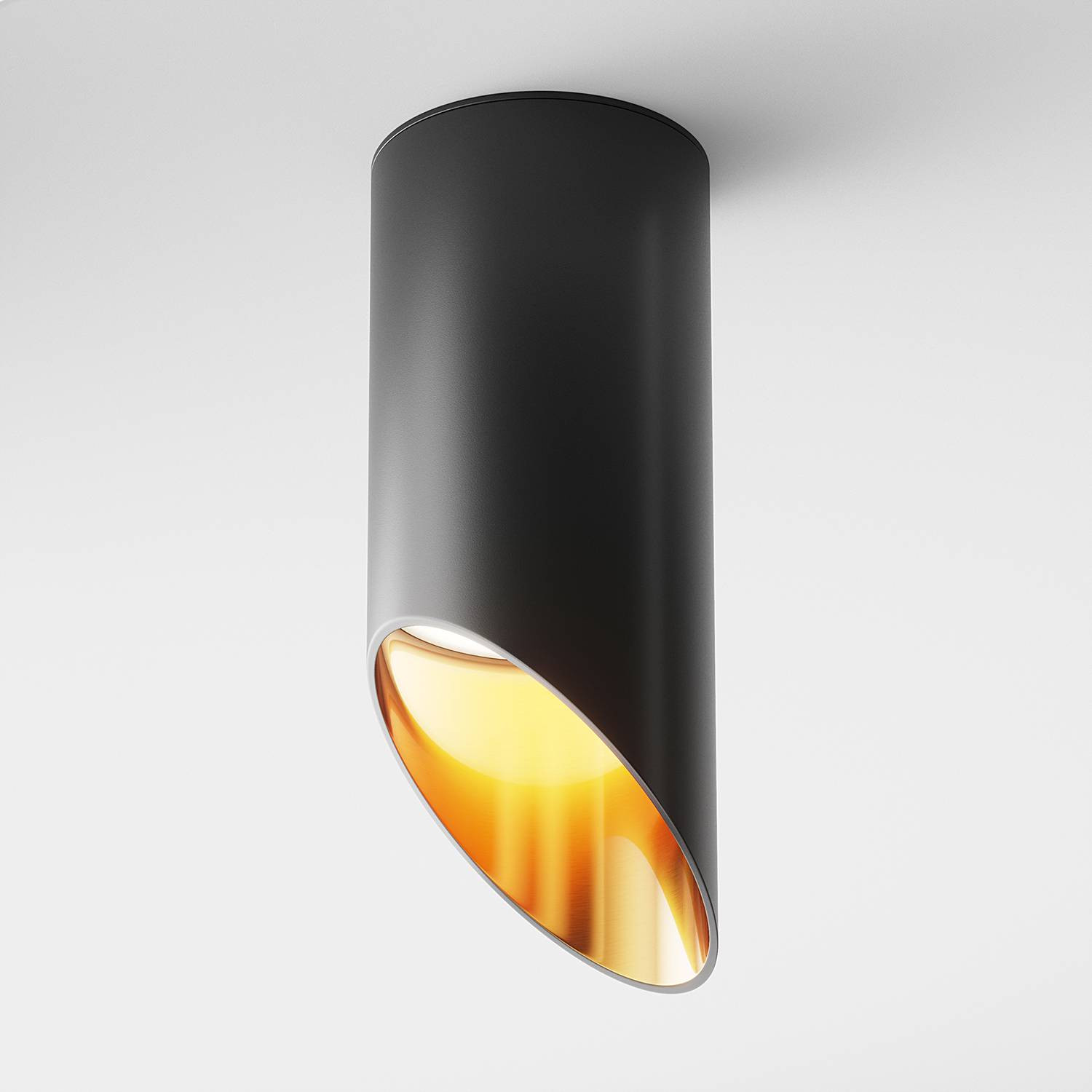 home24 Plafondlamp Lipari Aluminium Goud/Zwart met GU10 fitting, Diameter: 6 cm