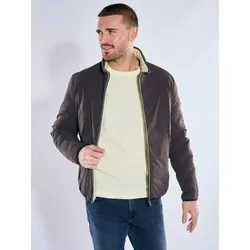 emilio adani Herren Wende-Steppjacke Braun slim fit uni Stehkragen - 52