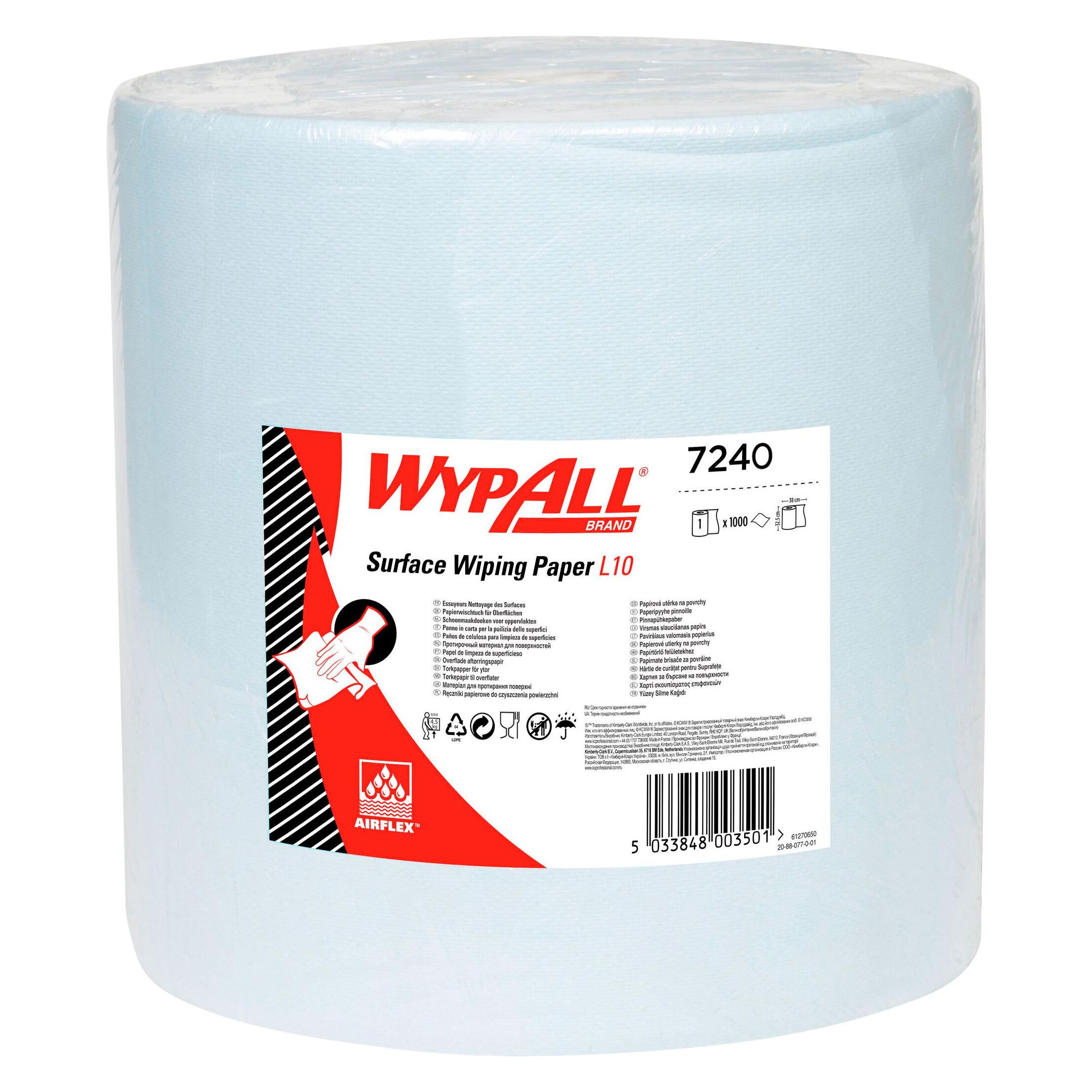 Kimberly-Clark Wischtuch Wypall L10 EXTRA+ 7240 L380xB330ca. mm blau 1-lagig (7240)
