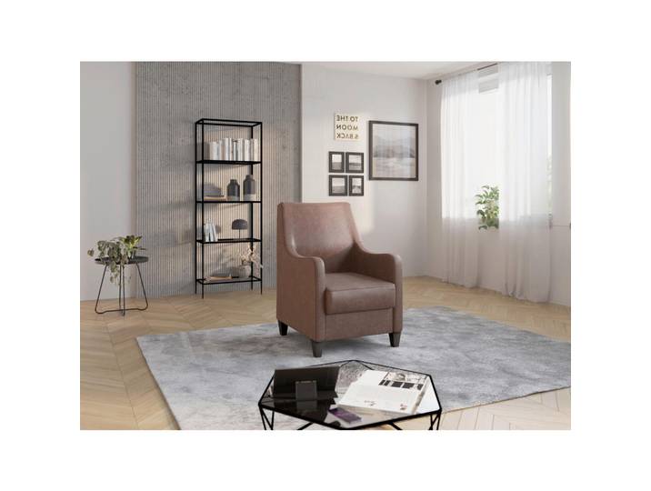 Sessel, Haselnuss, 70x93x75 cm, Textil, Gepolsterte Armlehnen, Sit&more