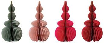 Storied Home Paper Folding Honeycomb Tree with Glitter Edge, Set of 4