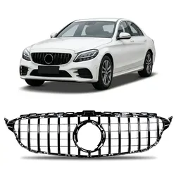 GT Schwarz glänzend Kühlergrill passend für Mercedes-Benz C-Klasse W205 2018-2021