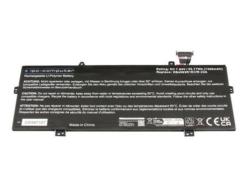 Ipc-computer Notebook-Akku Akku HB4593R1ECW-22A REPLACE 7.64V 7300 mAh