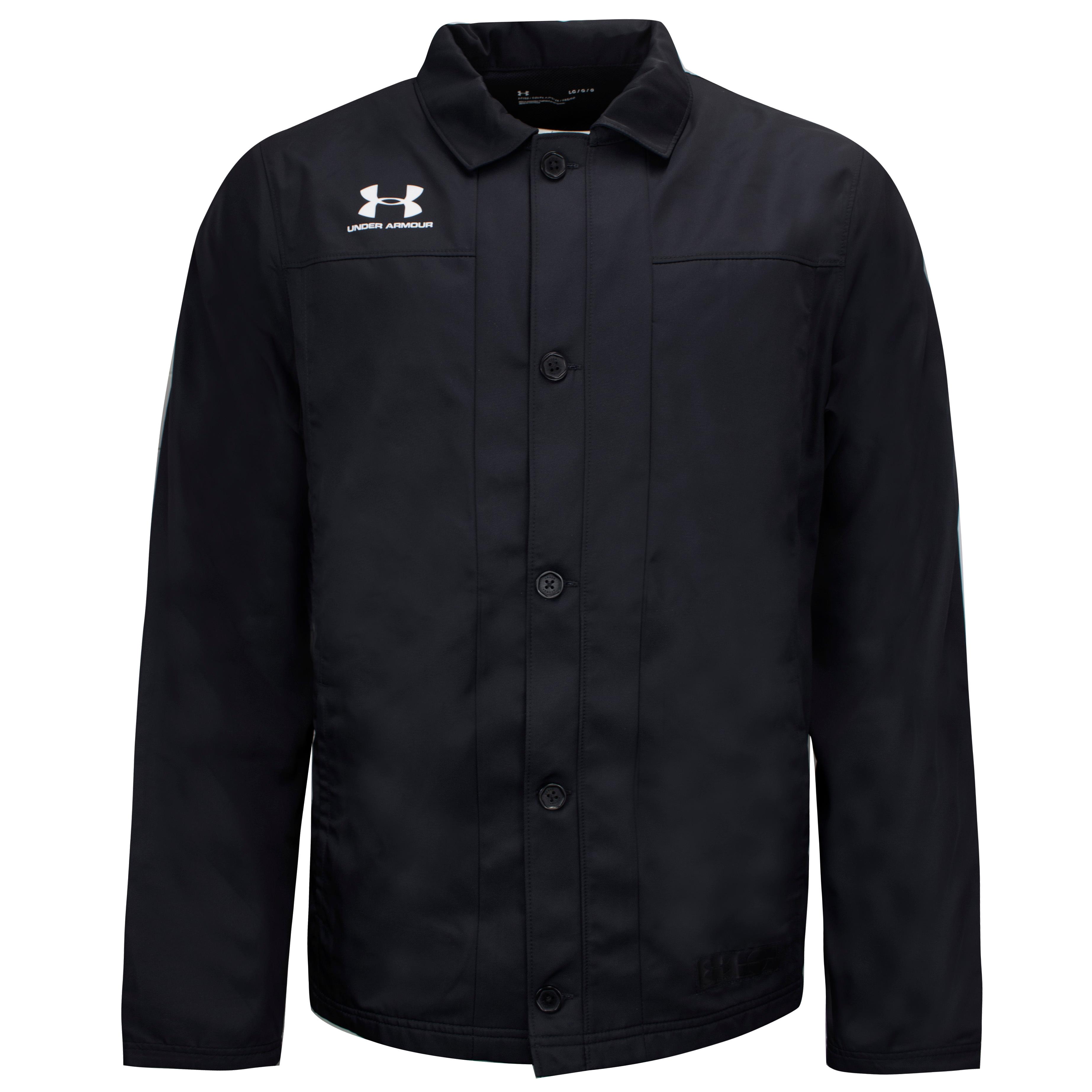 Under Armour Herren beschleunigen Touchline -Knopf -Up -Jacke schwarz 1328072 001