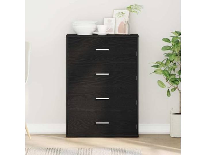 HEFZGDB Sideboard Schwarz Eichen-Optik 60x31x84 cm aus Holzwerkstoff mit Stauraum, weißes Sideboard für Wohnzimmer, praktisches zur Aufbewahrung, modernes mit hoher Stabilität