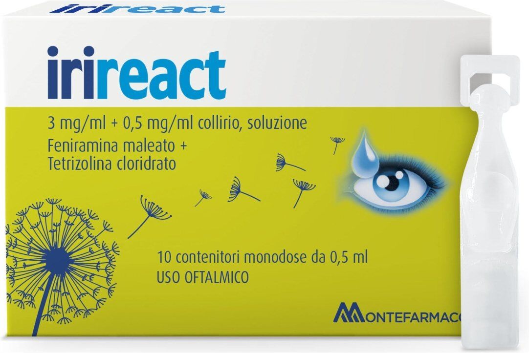 Montefarmaco Irireact 3 + 0,5 mg/ml 10×0,5 ml collirio monodose