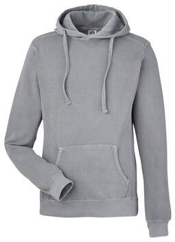 J America 8730JA Comfort Dye Fleece Hood T-Shirt in Cloud size XL   Cotton/Polyester Blend