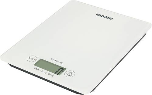 VOLTCRAFT TS-5000/1 Briefwaage TS-5000/1 Wägebereich (max.) 5kg Ablesbarkeit 1g batteriebetrieben Weiß