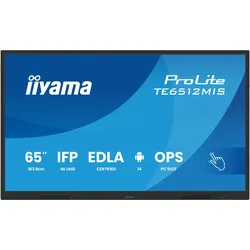 iiyama 65" iiWare13E, Android 14, EDLA/non-EDL (3840 x 2160 Pixel, 65"), Digital Signage, Schwarz