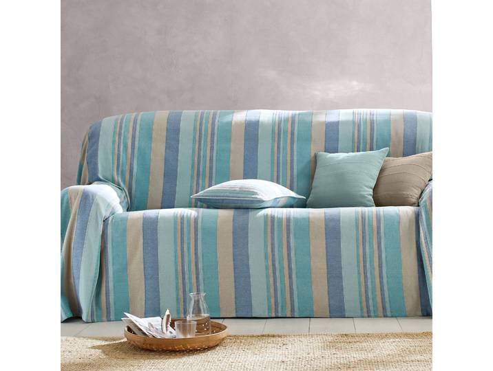 Plaid jeté multicolore coton tissage artisanal - Blancheporte