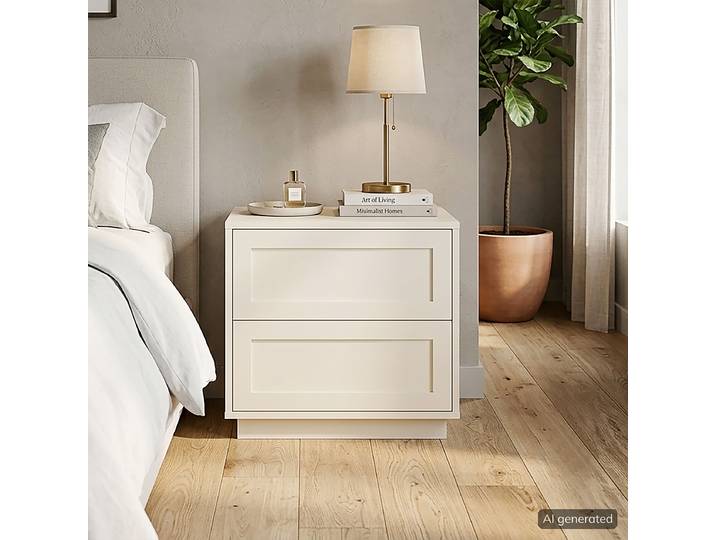 home24 Nachtkastje 55 x 47 x 40cm Beige