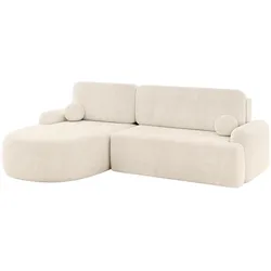 ECKSOFA mit Schlaffunktion und Bettkasten LIRA-L - 264x172x89 Beige
