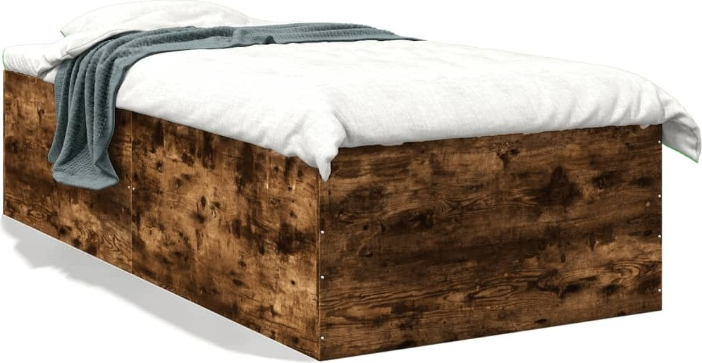 Maison Exclusive Bedframe Rám, eikenhout met gerookte afwerking, 90 x 190 cm