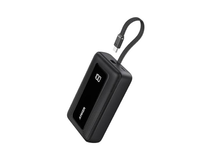Anker Zolo Powerbank, 30 W met Ingebouwde USB-C-Kabel, 20.000mAh