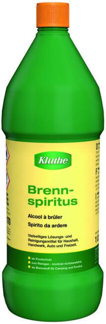 Brennspiritus 1l bouteille, nettoyant et dégraissant Brennspiritus ; Kluthe (069010330000-0201)