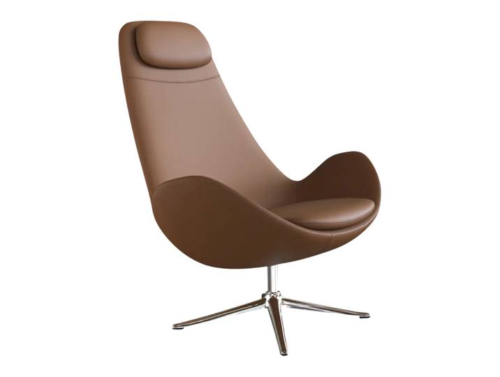 Sessel Ghost High, Flexlux, savoy cognac brown, Leder