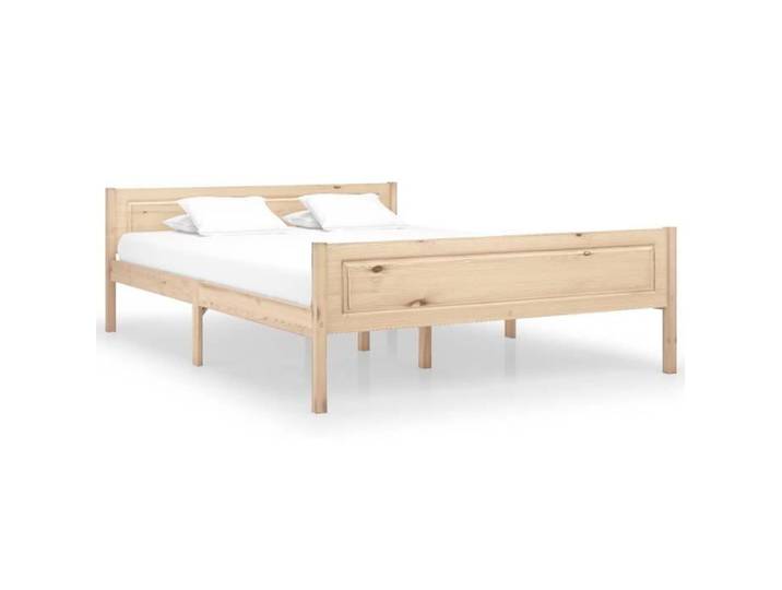 (Brun) Cadre de lit Bois de pin massif 140x200 cm - VIDAXL - MODE-DESGIN - Classique - Intemporel