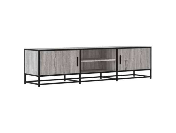 LMTYOENFG TV-Schrank Lowboard Grau Sonoma 160x35x41 cm Fernsehtisch Industrielles Lowboard mit stabilem Metallgestell und Stauraum für Wohnzimmer und Schlafzimmer.