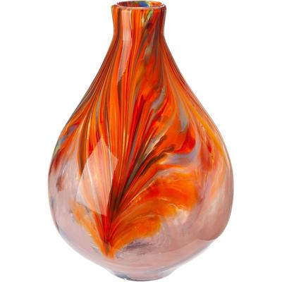 Tischvase GILDE "Vase Dream orange", orange, B:22cm H:33cm T:22cm Ø:22cm, Glas, Vasen