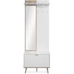 Kompaktgarderobe Göteborg Dekor Weiß, Braun Weiß / Eiche