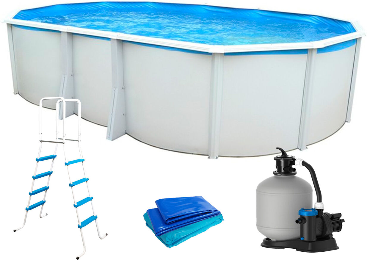 Piscine hors-sol acier Toi IBIZA ovale 640X366X132cm filtre à sable