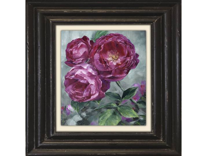 Leinwandbild QUEENCE Pfingstrosen , rosa (farbe bild(er): rosa), B:40cm H:40cm T:2cm, Canvas, Holzrahmen, Bilder, Leinwandbild, Premium-Leinwandstoff, Handarbeit aus Deutschland, 40x40cm