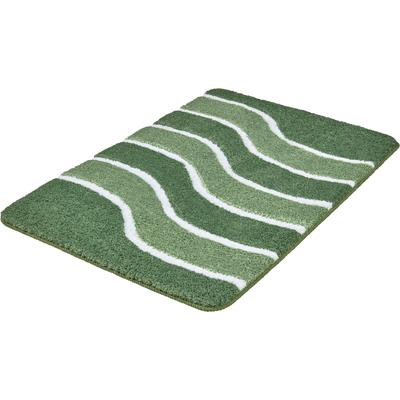Badematte MEUSCH "Lara", grün (minze), H:20mm, Polyester, Badematten, Badematte, Wellen-Design mit flauschigen weißen Akzenten