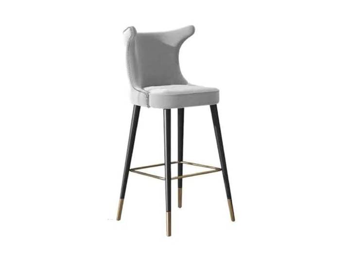 Barstühle 75 cm hoher Barhocker aus Karbonstahl, Empfangsstuhl(Grigio)