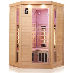Dewello® Infrarotkabine Infrarotsauna Wärmekabine LAKEFIELD 3 140x140cm inkl. 5 Vollspektrumstrahler, 5 Karbonstrahler