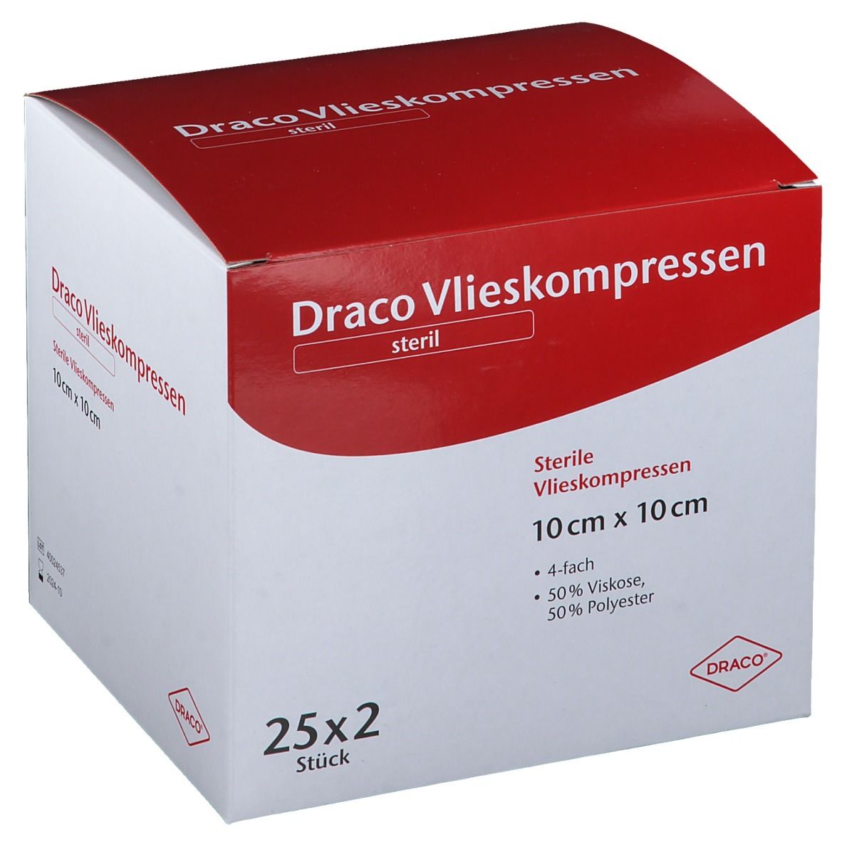 Vliesstoff-Kompressen steril 10x10 cm 4fach 25x2 St Kompressen