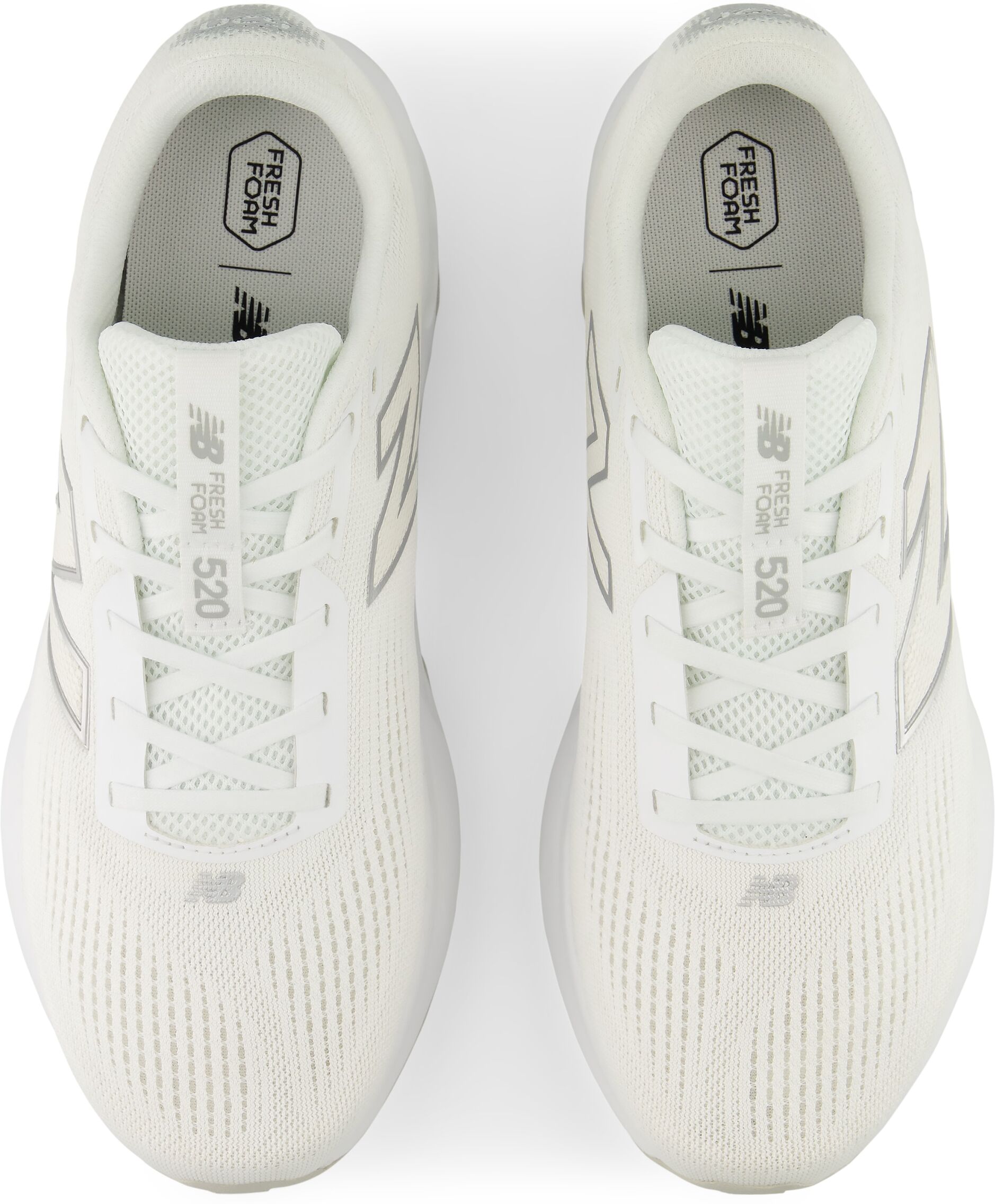 Laufschuh NEW BALANCE "520", Herren, Gr. 45, weiß (nb 103 weiß, silber metallic, satsuma orange), Synthetik, Textil, Schuhe Laufschuh