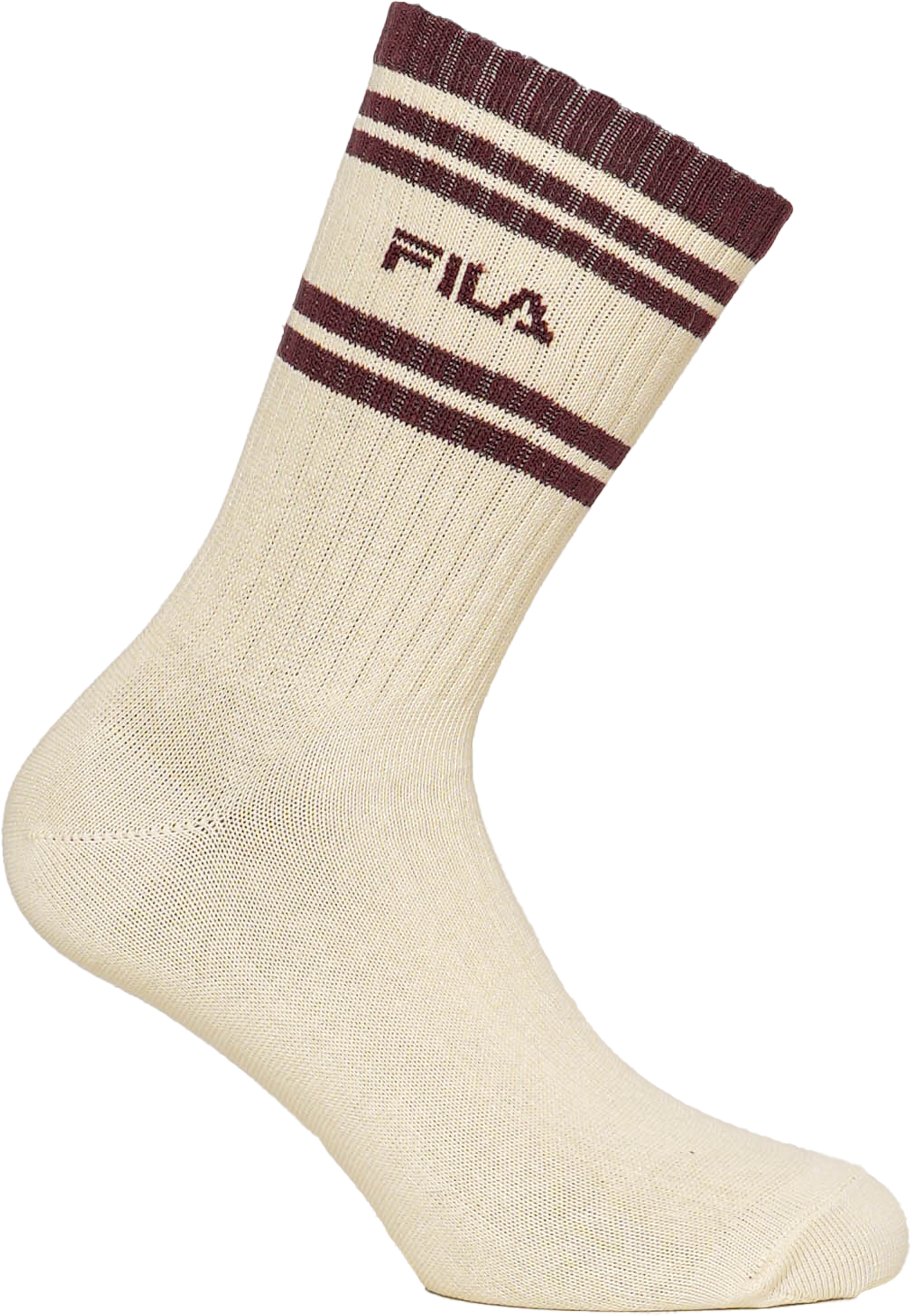Tennissocken FILA "JUNIOR BOY LIFESTYLE NORMAL PLAIN SOCKS", Herren, Gr. 23-26, Sockengröße, beige (weiß, schwarz), Baumwollmischung, Socken Tennissocken, mit sportlichem Streifenbund