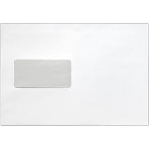 Idena Versandtaschen 11117, weiß, C5, mit Fenster, haftklebend, aus Papier, 10 Stück