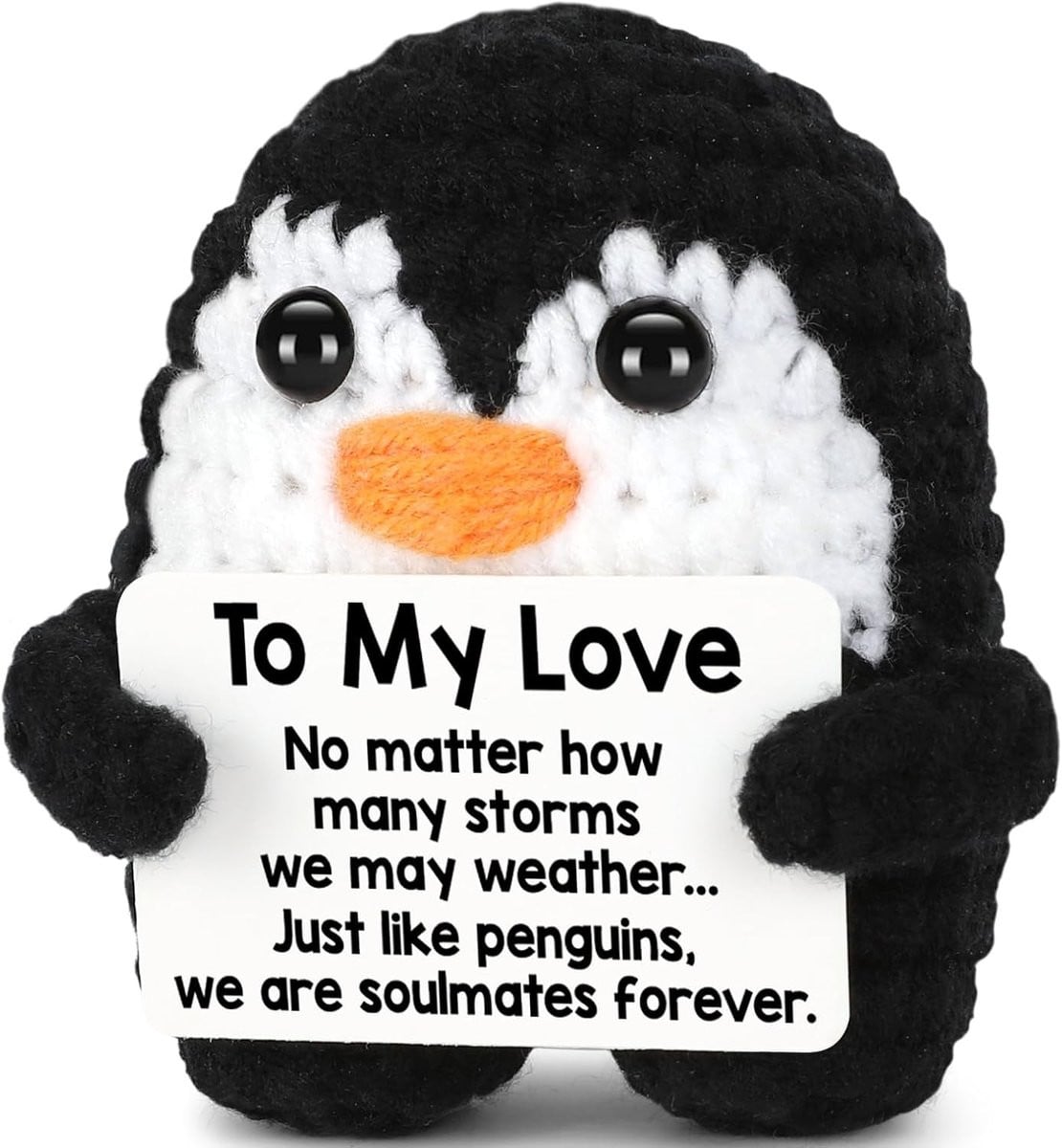 Handgemaakte gehaakte mini-pinguïn voor Valentijnsdag en verjaardagen