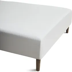 Percale Bettlaken mit Gummizug 160 x 200 x 30 cm weiß