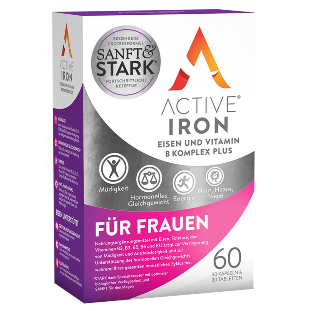 Active Iron Eisen und Vitamin B Komplex plus 60 St Kombipackung