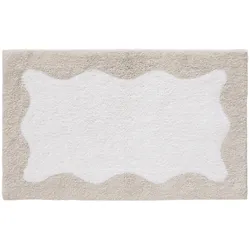 benuta Pop - Badteppich für Badezimmer - Badematte Cara Grau/Weiß 50x80 cm