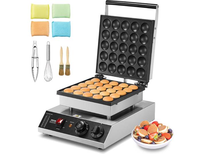 VEVOR Mini Pannenkoekenmachine Nederlandse Pannenkoekenmaker 25-delig RVS Dorayaki