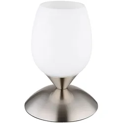 Tischlampe rauch Nachttisch Lampe Tischleuchte Glas 1 flammig Touch, Schlafzimmer Metall Glas, 1x E14 Fassung, DxH 12,5x18 cm